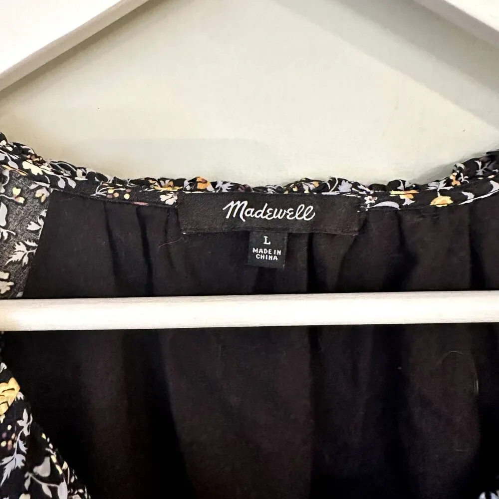Madewell Ruffle Button-Front Trapeze Dress in Folkmagic Floral - Picture 6 of 8